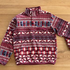 Patagonia Red Multi Patterned Fleece Quarter-Zip